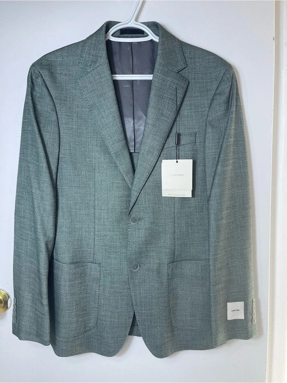 Calvin Klein Men's Mariano Forest Green Slim-Fit Sport Coat Size 38R Brand New